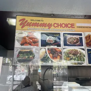 the menu of a restaurant