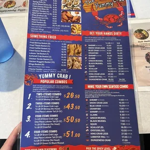 Menu side 1