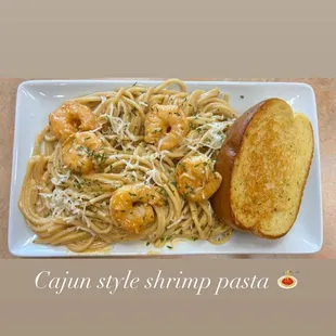Cajun style shrimp pasta