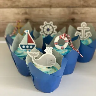 Birthday Nautical Theme Cupcakes