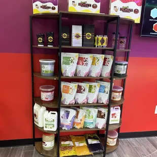 a display of yogurt and ice creams
