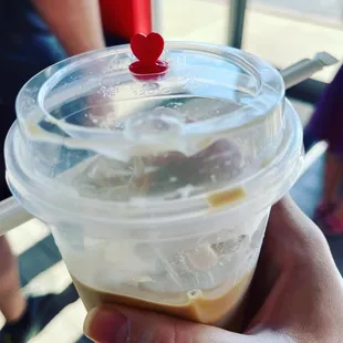 The coffee stopper was this cute heat that had its own spot on the other side of the lid that I thought was really cute