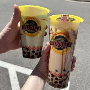 Small and large bubble tea