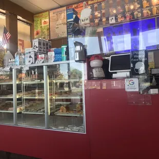 a display of a variety of donuts