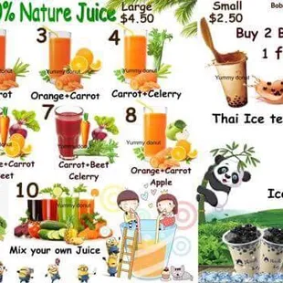 100% natural juice....and special buy 2 get one free boba tea