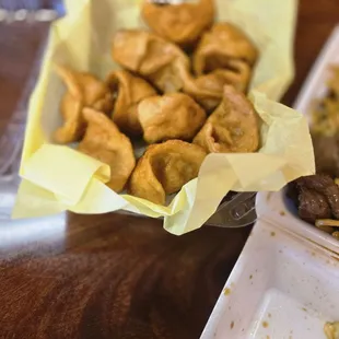 Deep friend kimchi pork dumplings