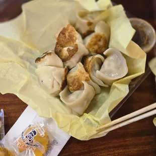 Chicken and corn potstickers