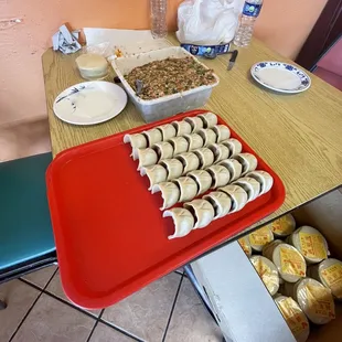 Hand wrapped dumplings