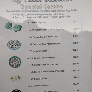 Current lunch special (Mon - Thu only)