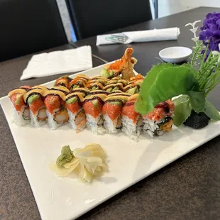 Super Dragon roll and Spicy Girl roll