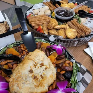 Brie en croute and the Mexican wedding cookie platter