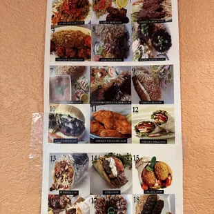 Menu pictures