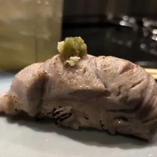 Seared Toro - tastes like filet mignon but buttery like toro.