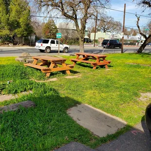 Picnic tables