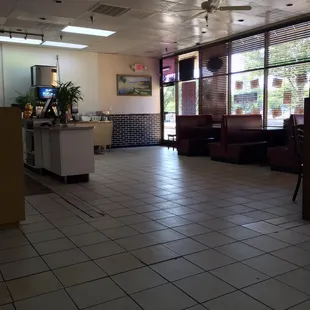 the inside of a restaurant