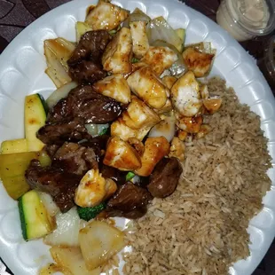 Steak and chicken hibachi.