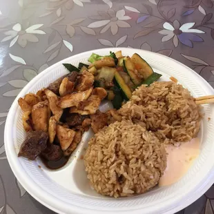 Steak shrimp chicken hibachi