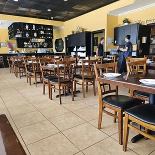 the dining area of a restaurant