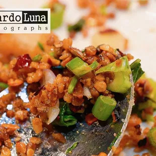 a spoon full of food