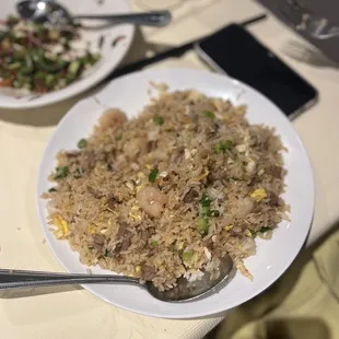 Shrimp and beef fried rice. Amazing!!