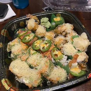 a plate of food on a table