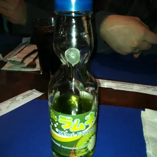 Japanese soda, kiwi flavored!
