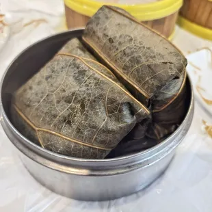 Sticky Rice with Pork wrapped in Lotus leaf