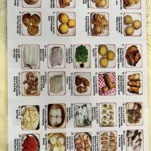 Dim sum menu page 1