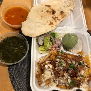 a tray of food on a table