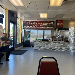Front counter with menu.