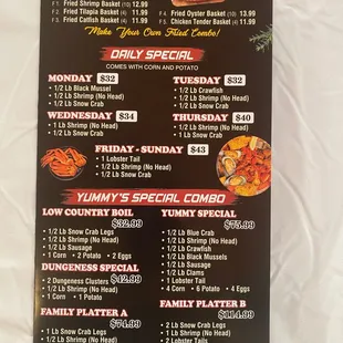 menu