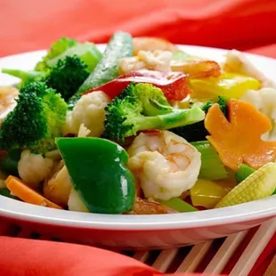 Shrimp with mixed vegetables