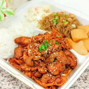 Spicy Pork Lunch Plate - smokey, spicy, juicy pork!!