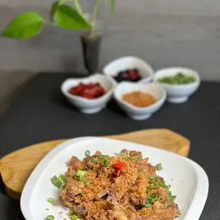 Chicken Wings with smacked garlic