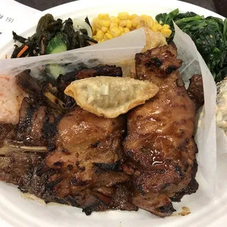 Kalbi and BBQ Chicken Combo Plate