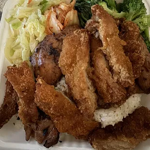 BBQ Chicken &amp; Chicken Katsu Plate