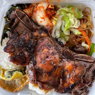 meat and vegetables in a styrofoam container