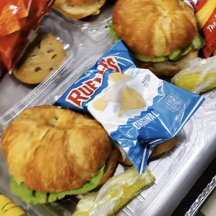 Boxed lunch on croissant