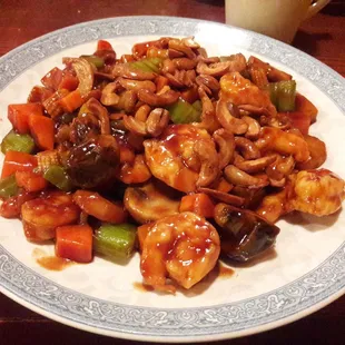 Cashew shrimp.