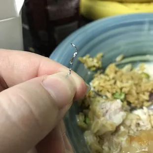 Chicken was undercooked and there was metal in my fried rice