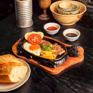 a plate of food on a table