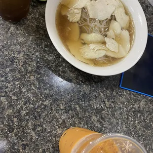 2. Thai Tea with boba drink and chicken pho