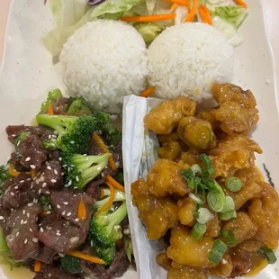 Broccoli Beef/ Orange Chicken Combo