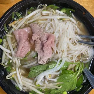 P6. Pho with rare steak and brisket