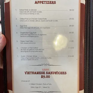 menu