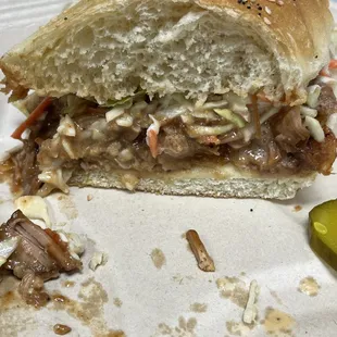 Slow roasted pork sandwich