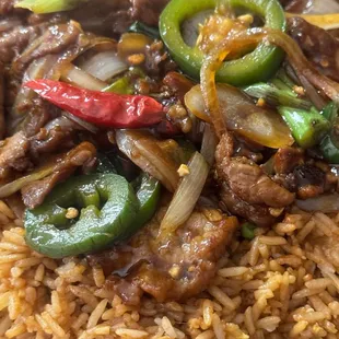 Mongolian Beef &amp; Fried Rice.