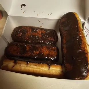 More Yucky than Scummy.   This is what we got when ordering 6 Long Johns.  Piled  them on top of each . Not  even edible.  Won't be back!!