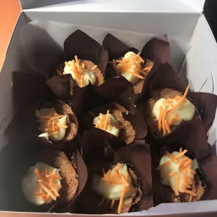 Carrot cup cake with icing made of sweet potatoes!