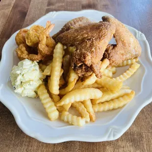 chicken wings and fried chicken, food